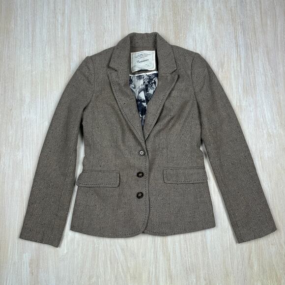Anthropologie Cartonnier Wool Blend Equestrian Business Casual Blazer Jacket 2 - Picture 1 of 14